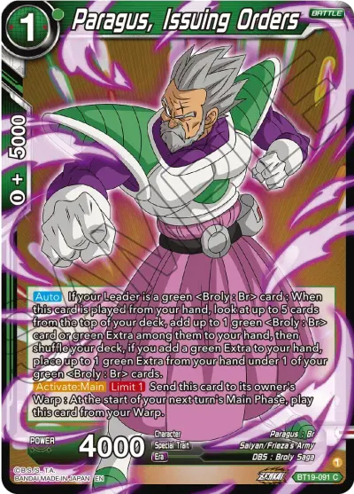Paragus, Issuing Orders