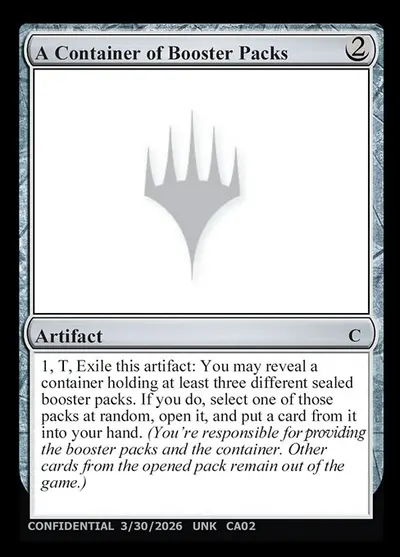 A Container of Booster Packs