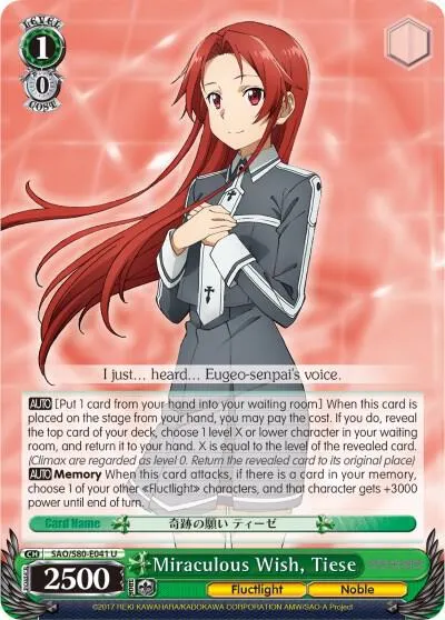 Miraculous Wish, Tiese