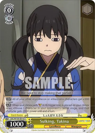 Sulking, Takina