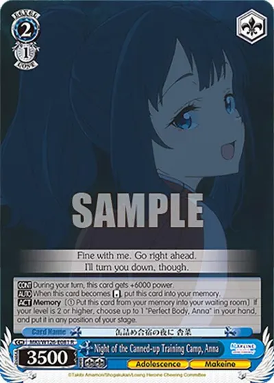 Night of the Canned-up Training Camp, Anna