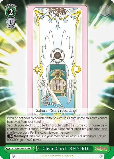 Clear Card: RECORD