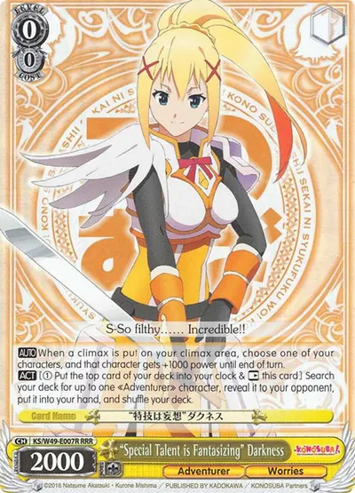 "Special Talent is Fantasizing" Darkness (RRR)