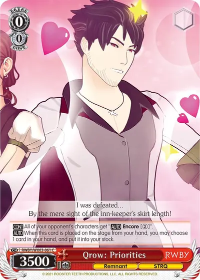 Qrow: Priorities