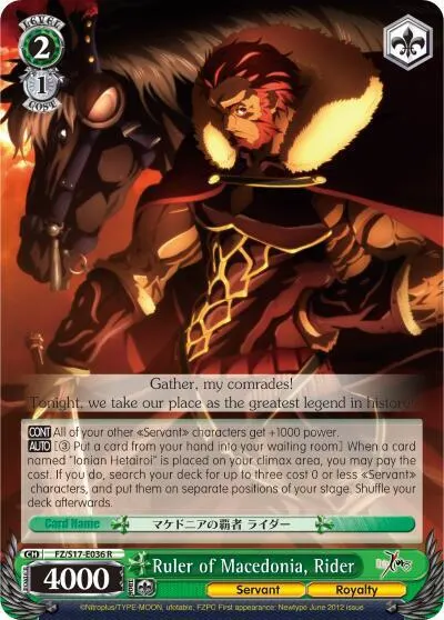Ruler of Macedonia, Rider