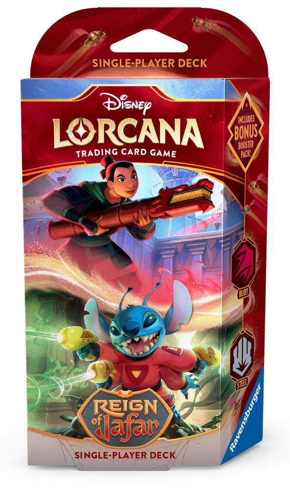 Disney Lorcana: Reign of Jafar Single-Player Deck – Ruby & Steel