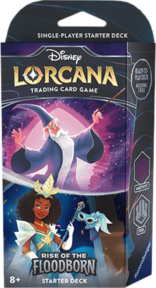 Disney Lorcana: Rise of the Floodborn Starter Deck – Amethyst & Steel